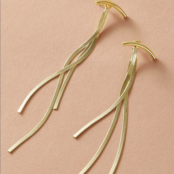 Gold Dangle Earrings - Picture 3 of 6